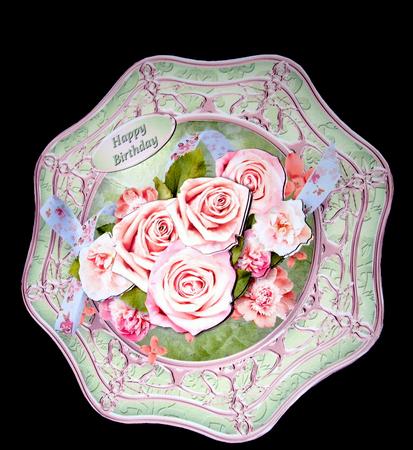 Pink Posy Wavy Octagon Card Mini Kit by Dianne Jackson