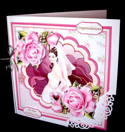 Stylish Bride & Roses Wedding 8x8 Mini Kit & Decoupage by Dianne Jackson