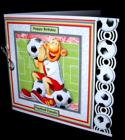 Football Fanatic Red 8x8 Mini Kit & Decoupage for Men by Dianne Jackson