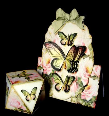 Over the Top Card with Facets Box Butterflies 178 Green by Dianne Jackson