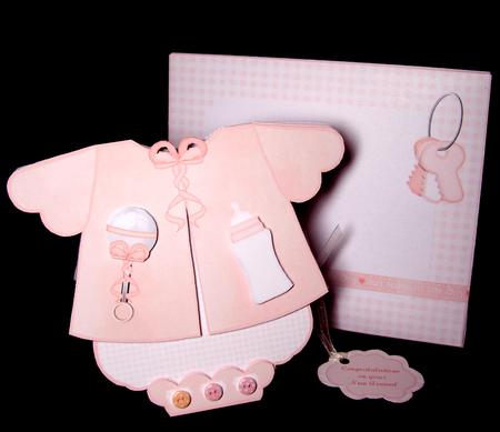 Pink Baby Girls Romper Suit Card Kit by Dianne Jackson