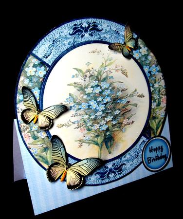 Round Over the Top Card Blue 198 by Dianne Jackson