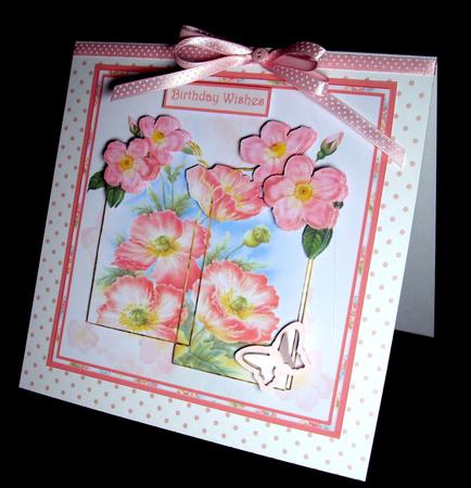 Beautiful Poppies Card with Topper and Decoupage by Dianne Jackson