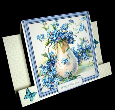 Vase of Blue Flowers Card with Petal Stackers by Dianne Jackson
