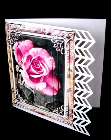 Single Pink Rose in Gold Ornate Frame Pyramids by Dianne Jackson