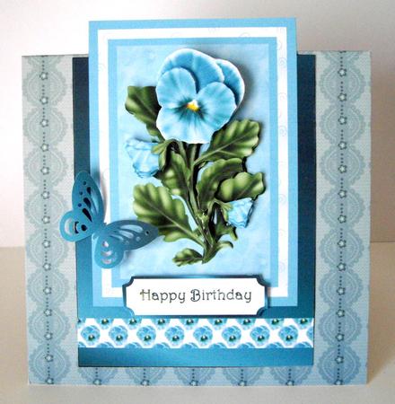 Blue Pansy Over the Edge by Dianne Jackson