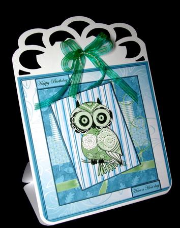Hoot Owl 7x7 Card with Decoupage by Dianne Jackson