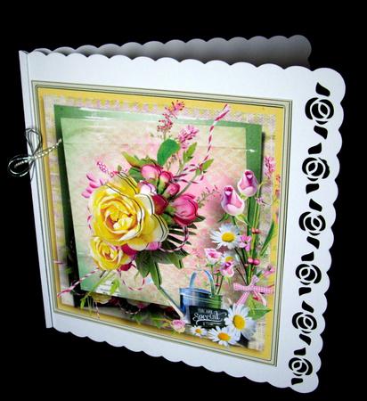 English Rose and Watering Can Card by Dianne Jackson