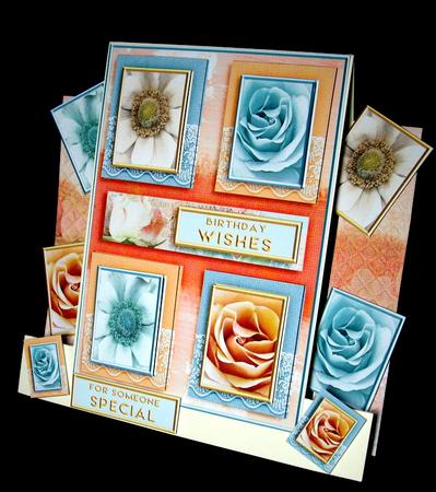 Cardtopper with Inlet Soft Roses 261 by Dianne Jackson