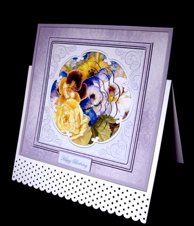 Variety of Pansies Card with Petal Stackers and Sentiment Ta by Dianne Jackson