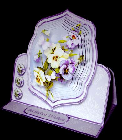 Vintage Violas Pyramid Easel Card Mini Kit by Dianne Jackson