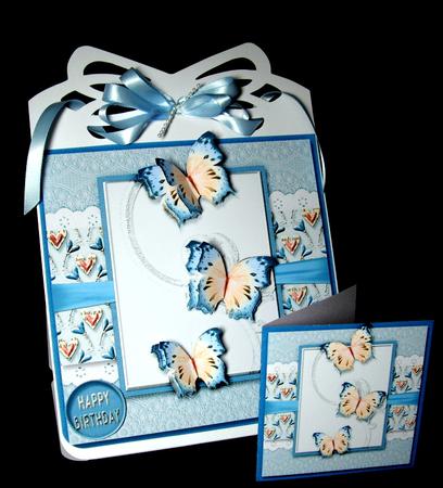 Cardtopper in Love with Butterflies Blue 273 by Dianne Jackson