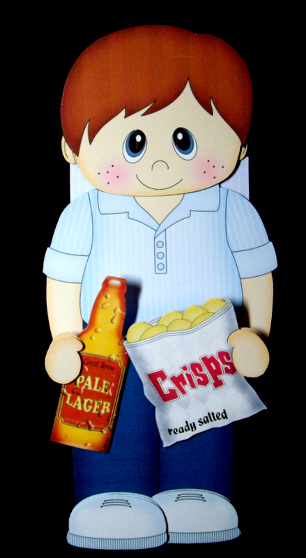 3D on the Shelf Card Kit - Young Man Lager Drinker Lucas by Dianne Jackson