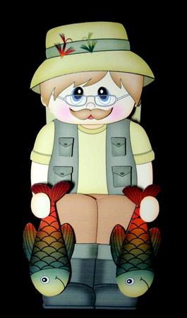 3D on the Shelf Card Kit - Fisherman Martin by Dianne Jackson