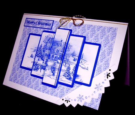 Blue Winter Scene Pyramid Panel by Dianne Jackson
