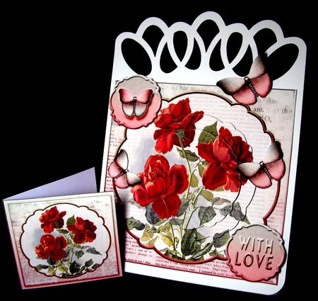 Cardtopper with Inlet All About Flowers Red 268 by Dianne Jackson