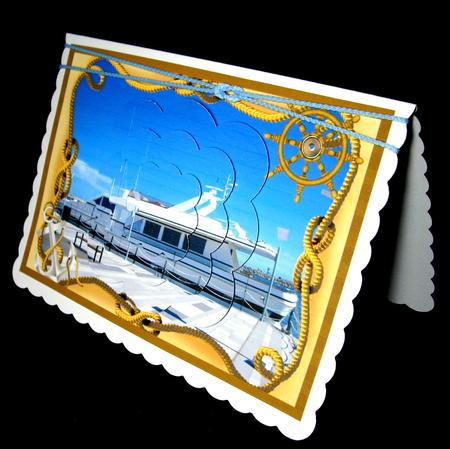 Yacht Framed Scalloped Pyramid by Dianne Jackson