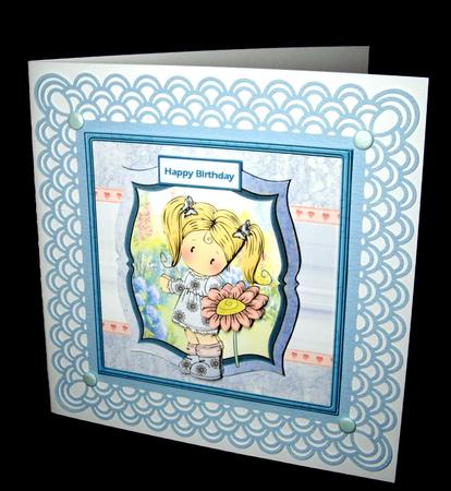 Chloe and a Daisy Card with Decoupage by Dianne Jackson