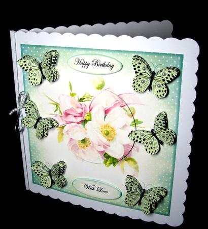 Vintage Wild Roses & Butterflies by Dianne Jackson