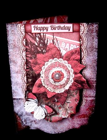 Flap Card 5x7 Inch Red White 330 by Dianne Jackson