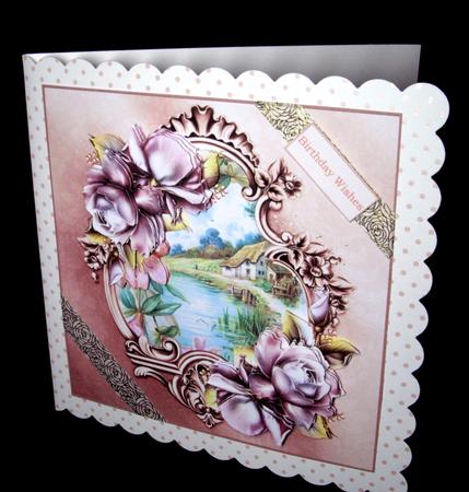 House on the Riverbanks with Rose Decoupage by Dianne Jackson