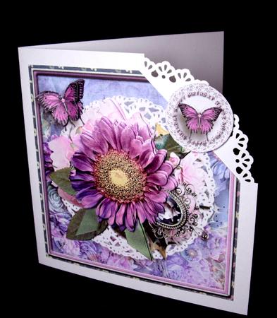 Cardtopper Singlesheet Purple Flower 107 by Dianne Jackson
