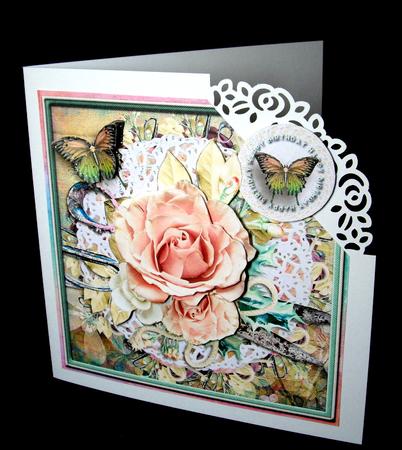 Cardtopper Singlesheet Soft Peach Rose 106 by Dianne Jackson