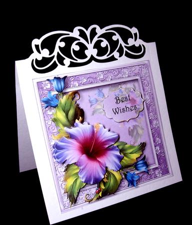 Beautiful Hibiscus in Purple 8x8 Quick Topper by Dianne Jackson