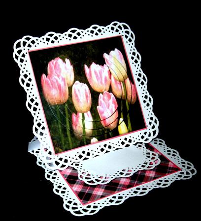 Pretty Pink Tulips Mini Easel Card by Dianne Jackson