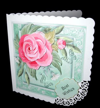Pink Painted Rose 8x8 Quick Topper by Dianne Jackson