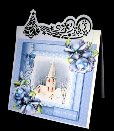Church in the Snow Vintage Christmas 7x7 by Dianne Jackson