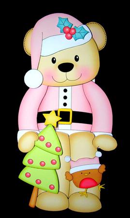 3D on the Shelf Card Kit - Christmas Livvy Bear's Xmas Tree by Dianne Jackson