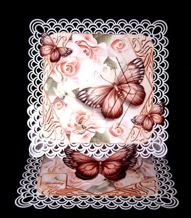 Cardtopper Lovely Butterfly Soft Pink 408 by Dianne Jackson