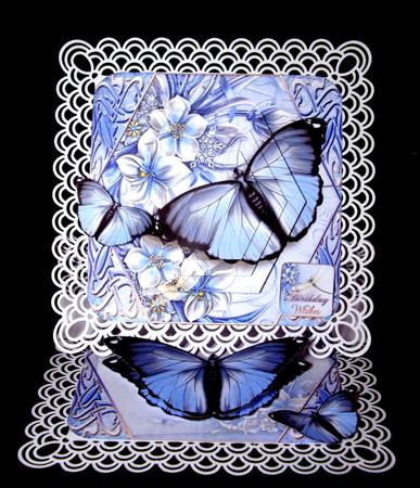 Cardtopper Lovely Butterfly Soft Blue 409 by Dianne Jackson