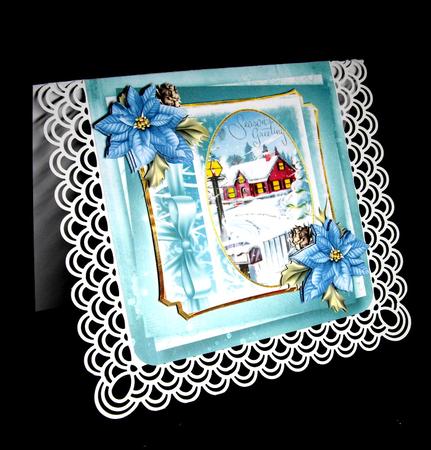 Vintage Christmas House 7x7 Card by Dianne Jackson