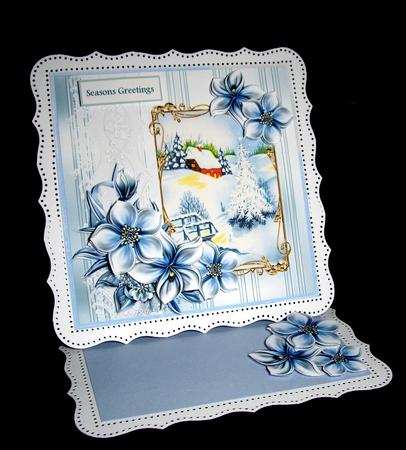 Winter Stream 7x7 Card with Floral Decoupage by Dianne Jackson