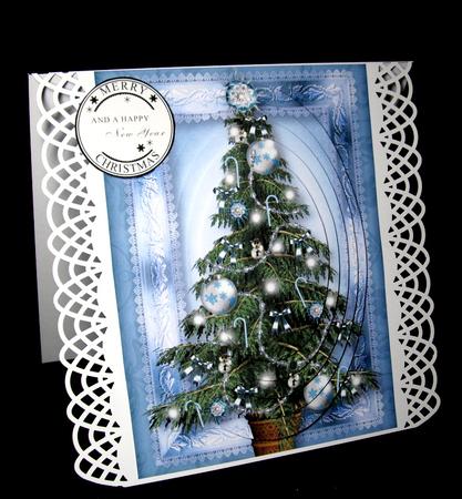 Silver & Blue Christmas Tree Pyramid Mini Kit by Dianne Jackson