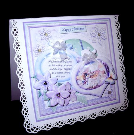 Christmas Baubles Snowman in Garden 8x8 Mini Kit & Decoupage by Dianne Jackson