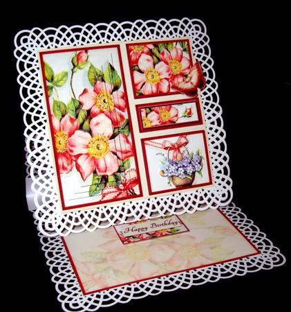 Cardtopper Beautiful Red Flowers 445 by Dianne Jackson