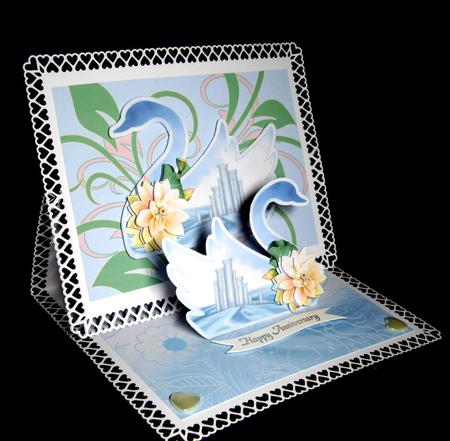 Shaped Royal Swan Decoupage Card Mini Kit by Dianne Jackson