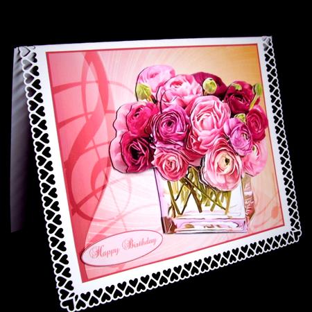 Rose Flower Music Topper with Layers by Dianne Jackson