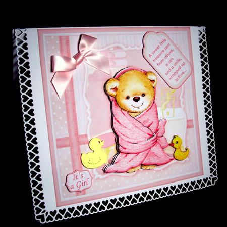 Baby Girl Bath Time 8x8 Mini Kit & Decoupage by Dianne Jackson