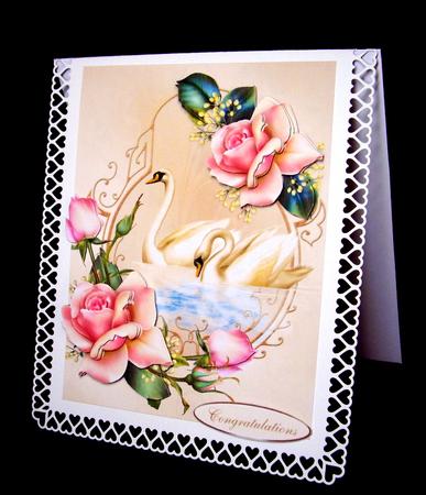 Swans of Love Topper with Decoupage by Dianne Jackson