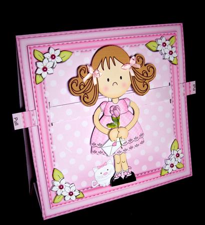 3D Animated Moveable Wobble Head Card Girlz Zoe's Rose by Dianne Jackson