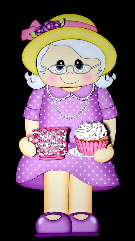 3D on the Shelf Card Kit - Gossip Galz - Cuppa & Cake Connie by Dianne Jackson