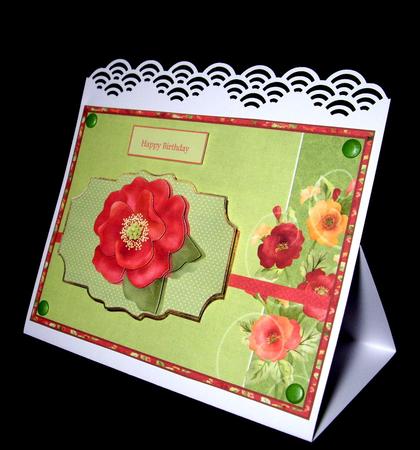 Poppy Birthday Card with Decoupage by Dianne Jackson