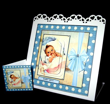 Vintage Soft Blue Baby Boy Cardtopper 527 by Dianne Jackson