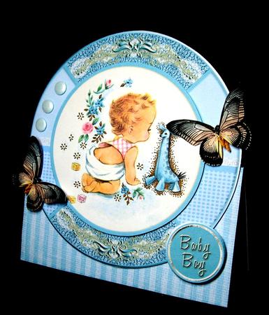 Round Over the Top Card Baby Boy Blue 537 by Dianne Jackson