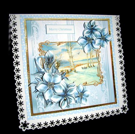 Birds in the Snow 7x7 Card with Decoupage by Dianne Jackson