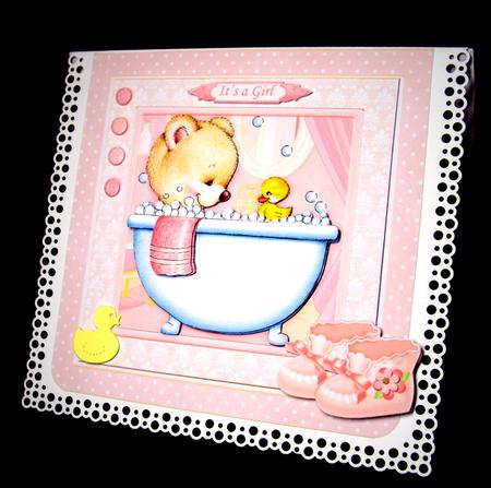 Baby Girl Bubble Time 8x8 Decoupage Mini Kit by Dianne Jackson